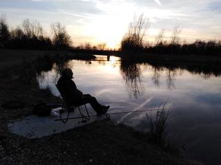 Fisherman at sunset.
